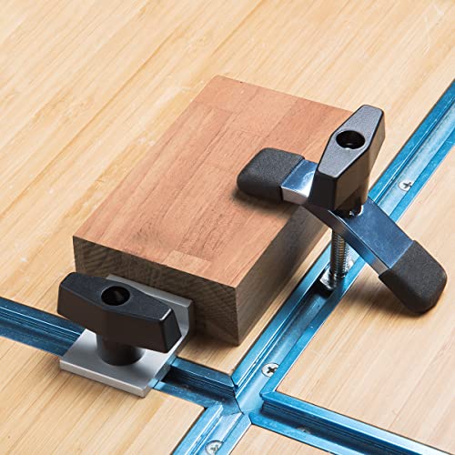 Image of POWERTEC 10 Pack 1 /4 inch-20 T Knobs, Threaded Clamping Knobs for T Track & Table Saw Accessories, Featherboard, Woodworking Jigs on Miter Saw, Router Table, Drill Press (QNB3001-P2)