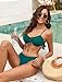 ZAFUL Bikini Top for Women Underwire Bathing Suit Push Up Padded Swim Suit Tops Cut Out Bikini Tops for Large Bust Green