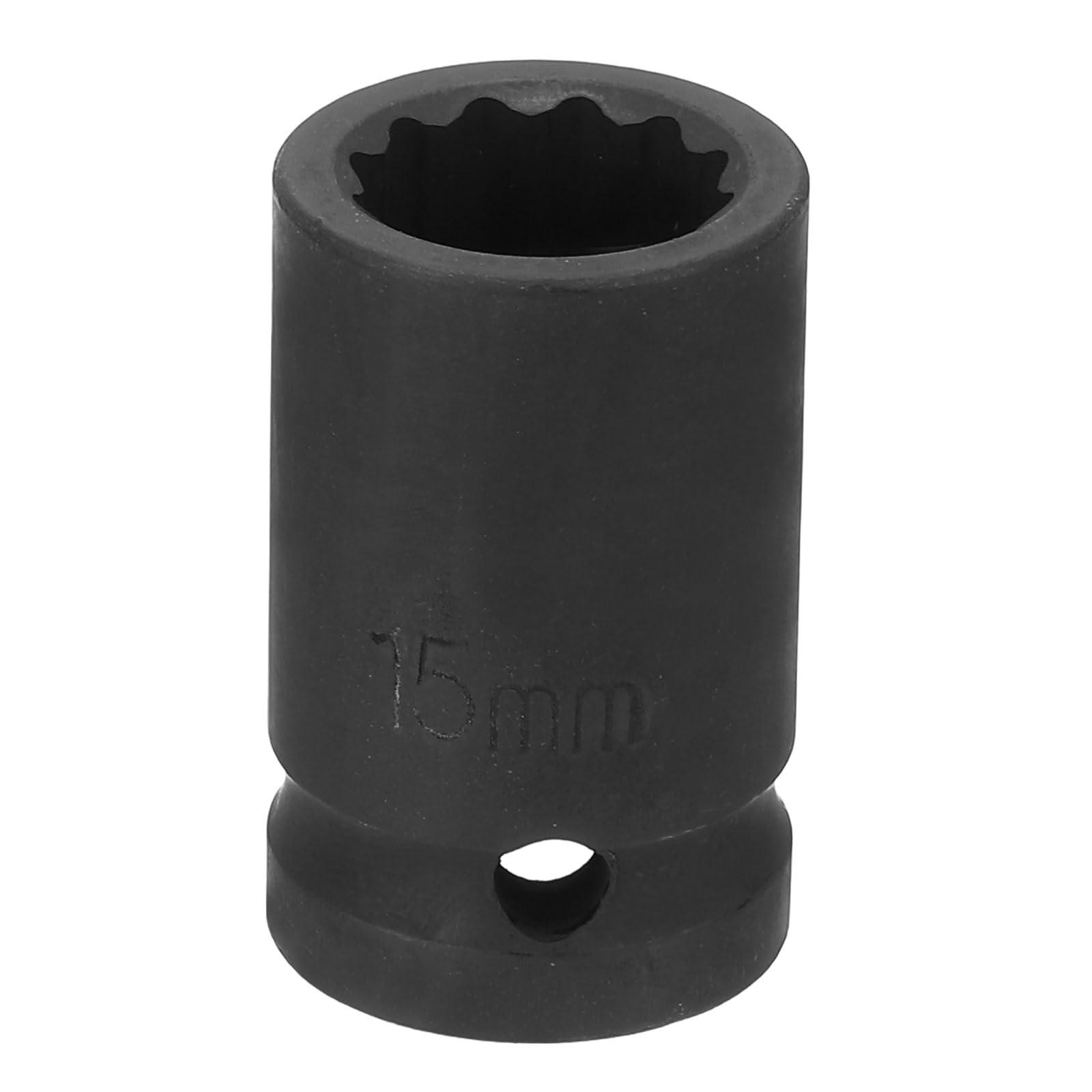HARFINGTON 12-Point Impact Socket 1/2 Inch Drive 15mm Metric Cr-V Shallow Impact Socket Nut Driver Wrench for Auto Repair