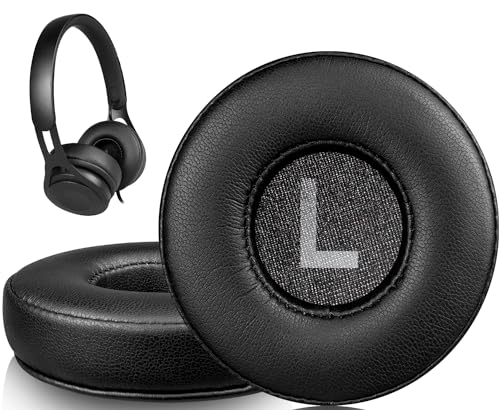 SOULWIT Almofadas Profissionais de Substituição para Beats EP Auscultadores On-Ear com Fios, Almofadas com Espuma de Isolamento de Ruído de Alta Densidade - Couro de Proteína Preto