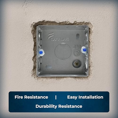 Image of Forus Concealed GI Sheet Metal Modular Box 1-2 Module, Excellent Quality Rustproof Galvanized Iron Heavy Duty Flush Mounting Electrical Junction Box, 18 Gauge thick 3x3 Inch Junction Box-4PC