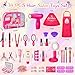 Hair Salon Toys for Girls,34Pcs Pretend Play Makeup Beauty Hair Styling Set with Blow Dryer, Mirror,Barber Apron, Scissors and Stylist Accessories Girls Toys for 3-9 Year Old