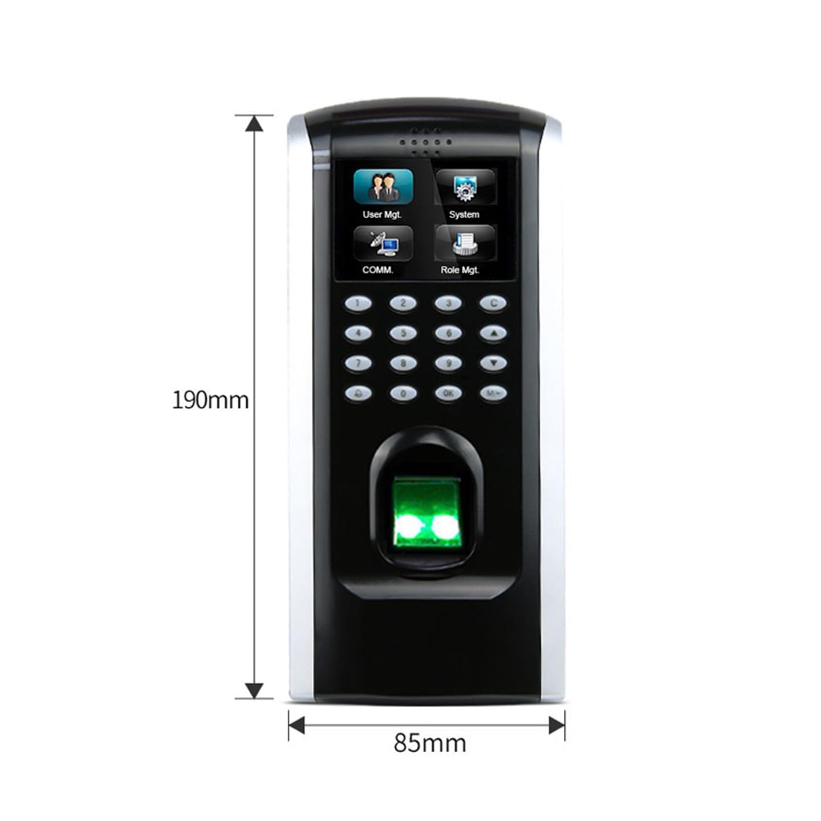 Máquina de Fichaje, SF200 Control de Acceso biométrico de Huellas Dactilares y Tiempo de Asistencia Pantalla a Color TFT de 2 Pulgadas TCP/IP de Control de Acceso de Puerta(SF200-ID)