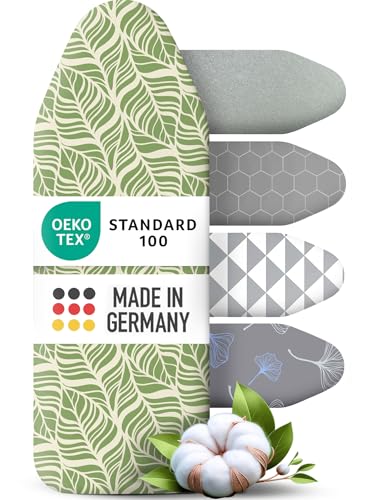 arteneur® - Made in Germany Bügelbrettbezug 150x50 | Hitzereflektierend | Gummizug | OEKOTEX100 | 5 Größen | Bügelbrettbezug für Dampfbügeleisen | Bügeltischbezug XXL Botanical