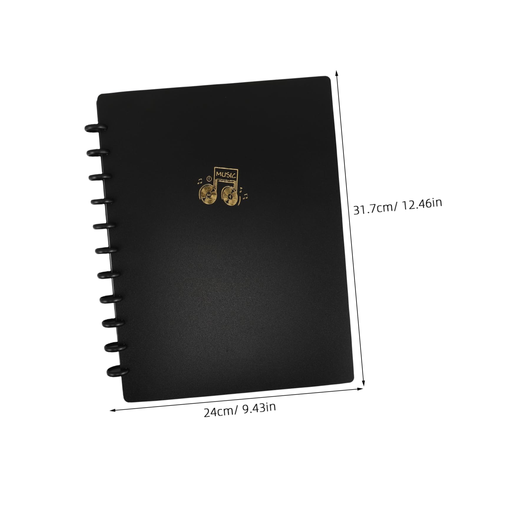 ibasenice Thickened Sheet Music Holder Double-Sided Piano Sheet Music Binder Choir Folder Secure Fastening Black