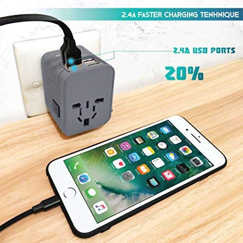 Travel Adapter China To Usa- Power Plug Outlet - International Travel- W/4 Usb Ports Work For 150+ Countries - 220 Volt Adapter - Type C A G I For Uk Japan China Eu Europe European #TOP5