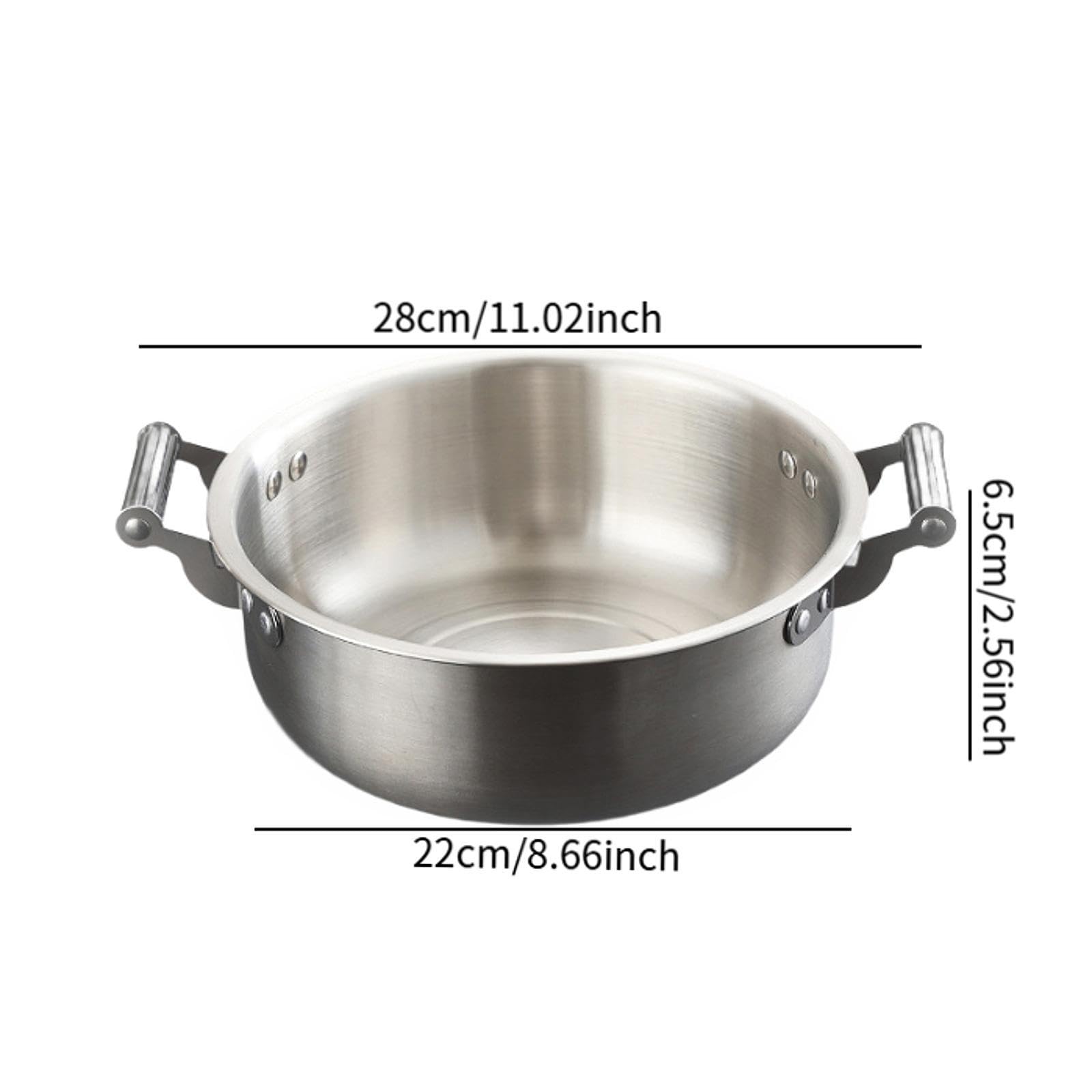 Qianly Multifunktionaler Edelstahl Kochtopf für Instant Nudeln, 22 cm