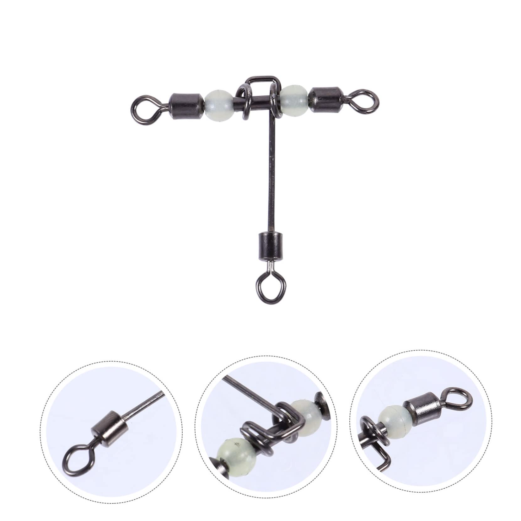TOYANDONA Emerillons De Lumineux T Shape avec Connecteurs pour Appâts Et Leurres Accessoires De pour Nuit Et Techniques