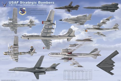 Laminated USAF Strategic Bombers Poster
