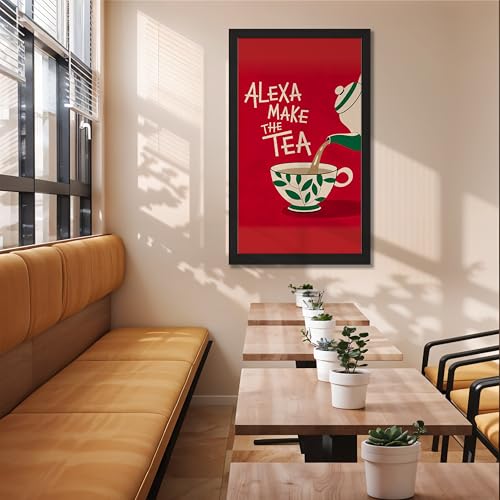 Image of NoWorries Wall art framed painting food posters for cafe decor (Synthetic wood frame) inch300 GSM premium art HD prints inch Wall painting for Home & Kitchen Decor (Pattern illustration)( Set of 1, Framed Painting) (BLACK, ART-6, 10X19INCHES)