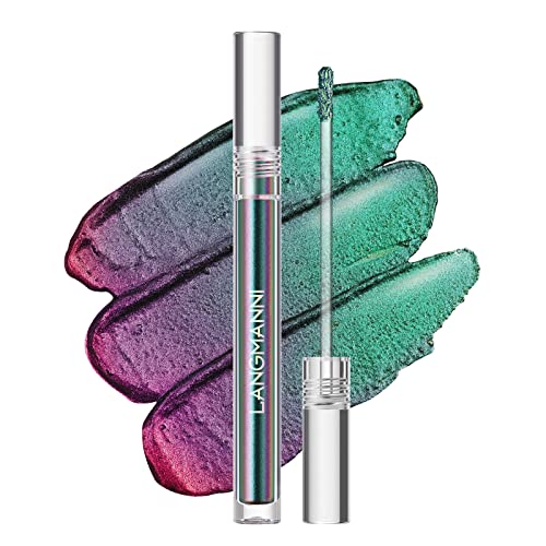 Peacock Blue Turns Green Chameleon Liquid Eyeshadow Tri-color Diamond Sparkling Liquid Eyeshadow Pack unique (PEACOCK) Cover