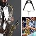 ZUXOCY PU Leather Padded Saxophone Neck Strap Adjustable Saxophone Neck Strap Slings Comfortable Harnesses for Regular Beginner