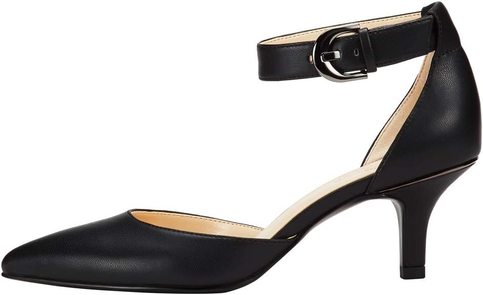 JENN ARDOR Women's Kitten Heel Pumps Ladies Closed Pointed Toe D'Orsay Ankle Strap Dress Stiletto - Image 5