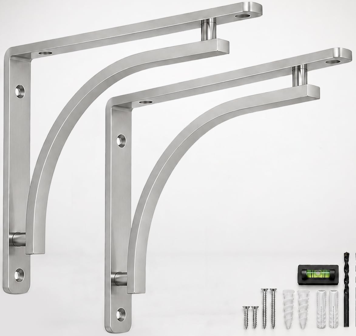 Balin Designs Classic Silver Heavy Duty Shelf Brackets 12 inch - shelf brackets and supports | Mubboo