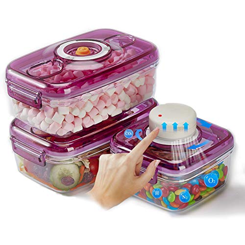 Jueapu Automatic Vacuum Food Storage Containers With Lids Fridge Food Containers Set