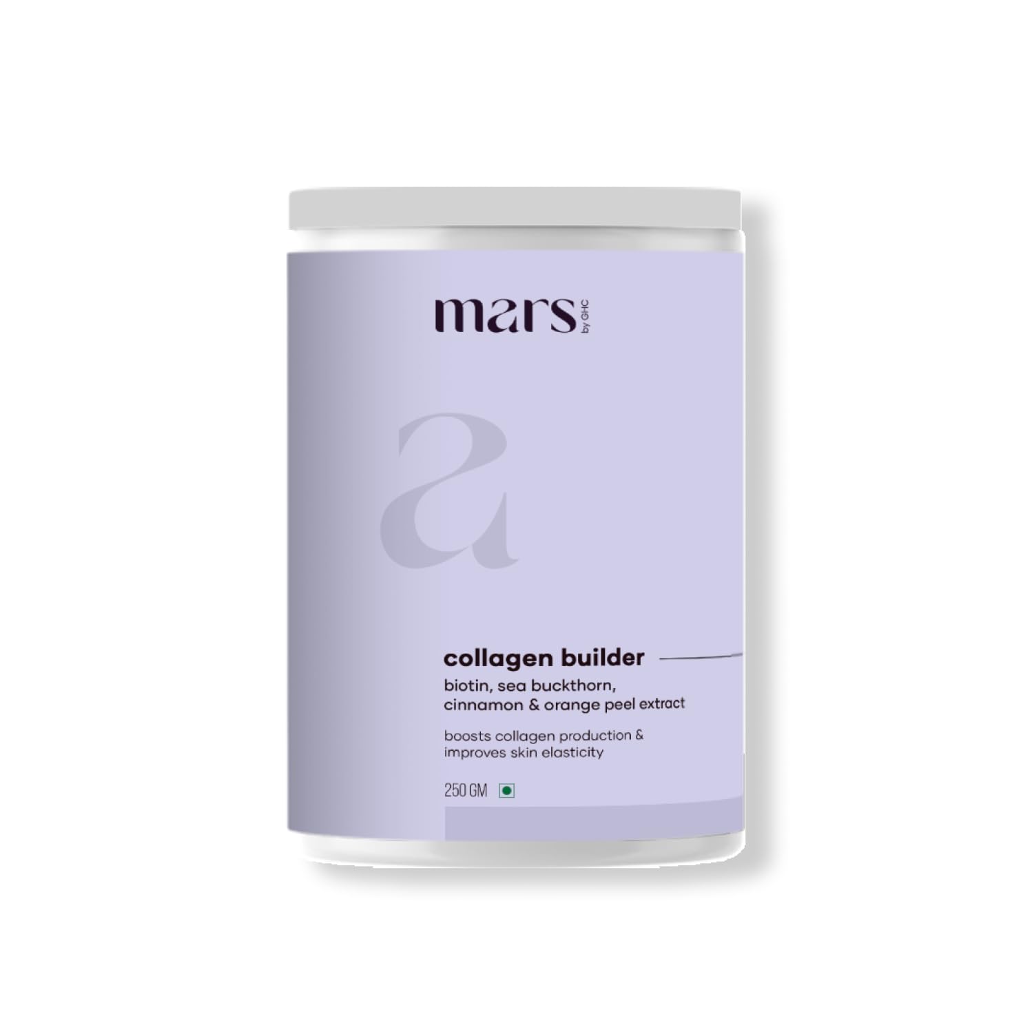 mars by GHC Plant Based Collagen Powder - 100% Vegan, Pack of 250 g | With Biotin, Vitamin C, Rose Petals and Sea Buckthorn, Helps in Glowing Skin and Hair Growth