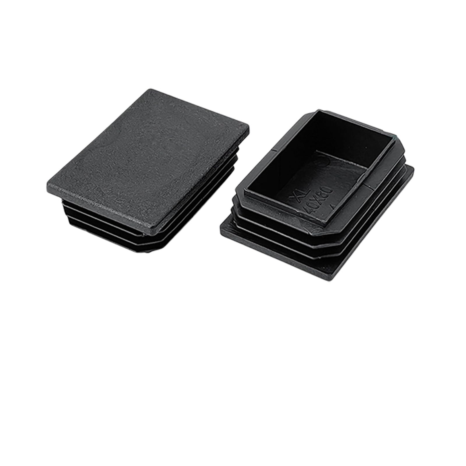 12Pcs Black Rectangle Blanking End Caps Tubing End Cap Insert Blanking Stopper Pipe Tube Cap