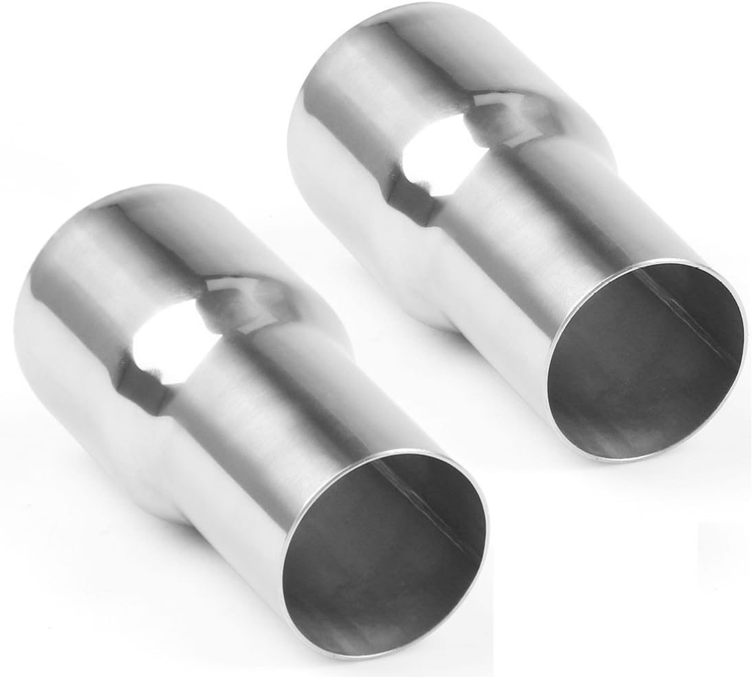 YSIL 2.25" OD to 3" OD Exhaust Pipe Adapter Connector Reducer 304 Stainless Steel 2PCS