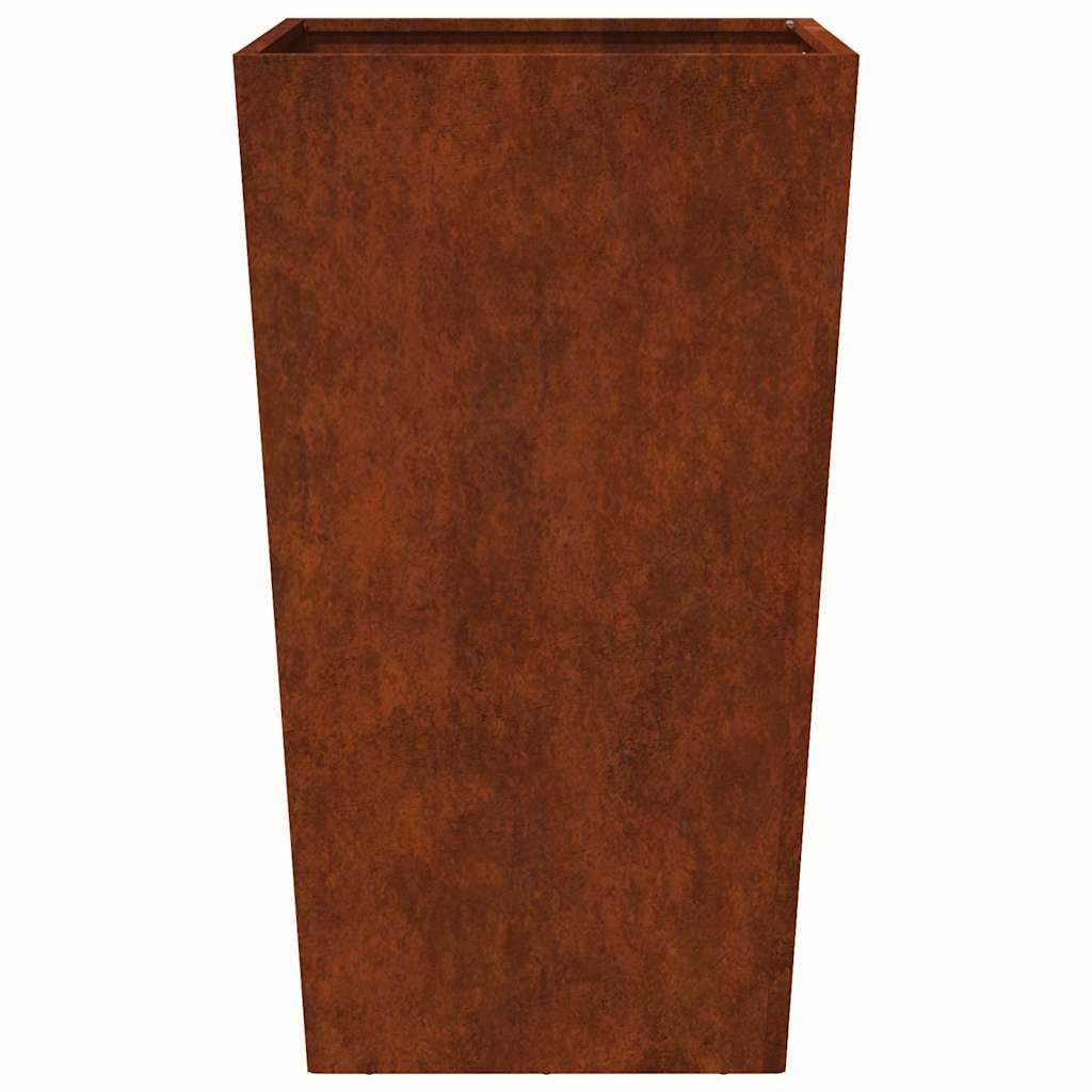 Pflanzkübel 45x45x75 cm Wetterfester Stahl Blumenkübel für Garten Balkon und Terrasse Hochbeet aus Metall in Rostoptik Quadratisches Pflanzgefäß für Außenbereich