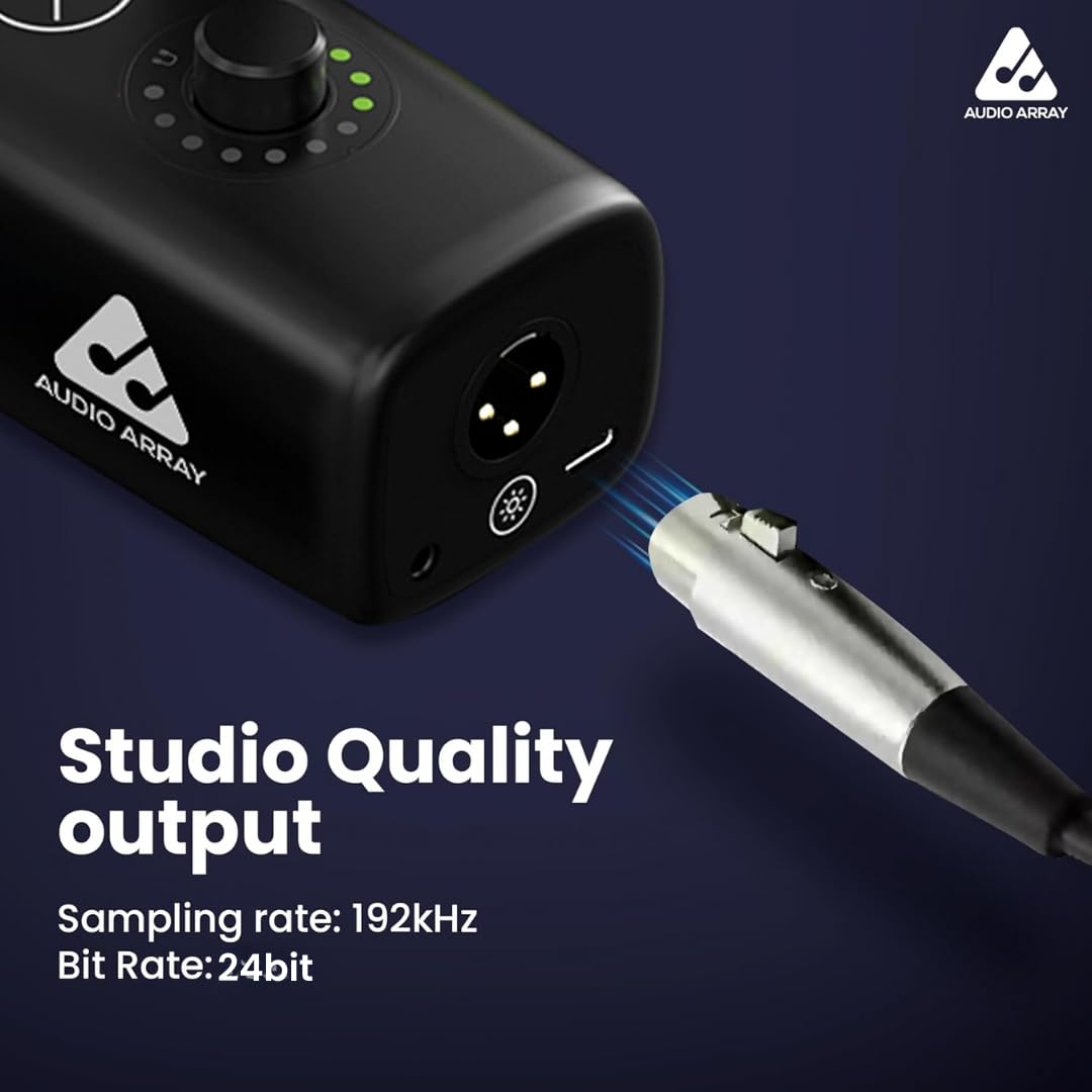 Audio Array AM-C45 XLR/USB Professional RGB Dynamic Microphone | Built-in Monitoring | One Touch Mute Volume & Noise-Cancellation | 2M USB Cable & Metal Base | Streaming, Podcasting, Singing, Gaming - Image 8 thumbnail
