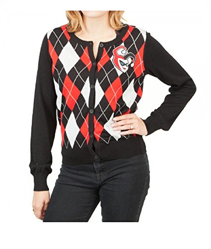 Harley Quinn Argyle Cardigan Sweater (2XL)
