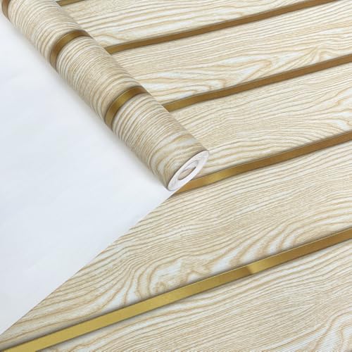 RHP Papel pintado no tejido con aspecto de madera 3D, diseño moderno de paneles de pared, aspecto Skandi, aspecto natural, efecto de pared de madera, 0,53 x 10,05 m (970701)