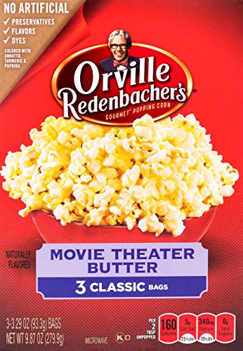 Orville Redenbachers Gourmet Popcorn Movie Theater Butter Bags 3 x 82.3g