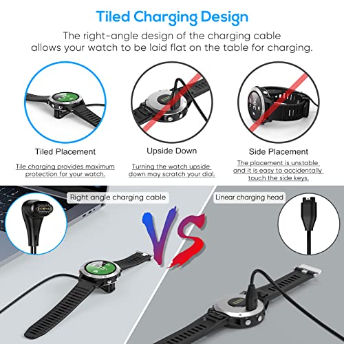 Cable cargador para reloj Garmin con conector USB de un metro negro 4