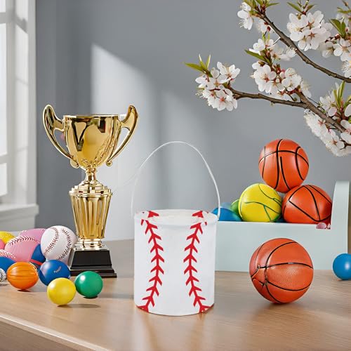 Image of Baseball Easter Basket for Kids Baby Boys and Girls Cute Toy Storage Organizer Bin Box Easter Dinosaur Room Decor(Baseball)