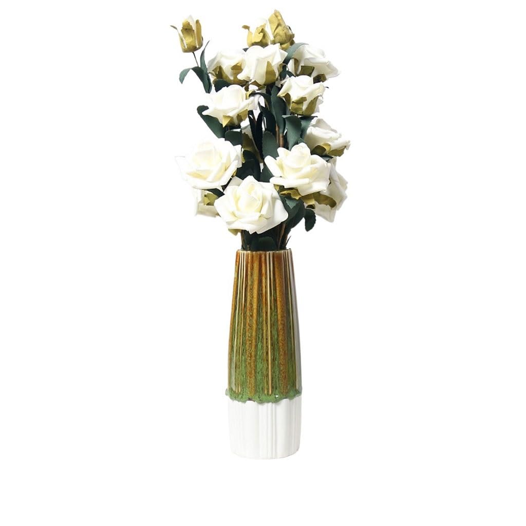 Dining Table Decor Ceramic Hydroponic Vase Simplicity Porcelain Living Room Table Ornaments Home Dried Flower Arranging Device Kitchen Decor(B1)