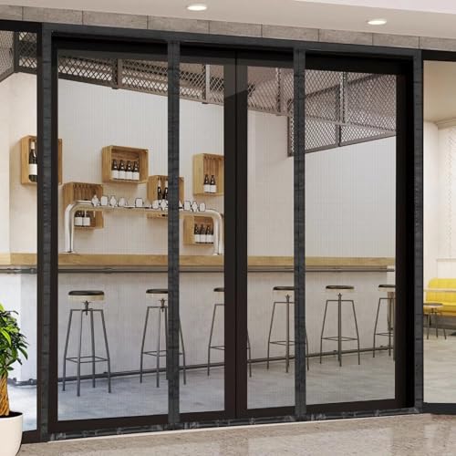 Mosquitera Cortina Magnetica Negro 230x250cm Pantalla Magnética Antimosquitos Anti Insectos Antimoscas Cierra Automáticamente Ventana