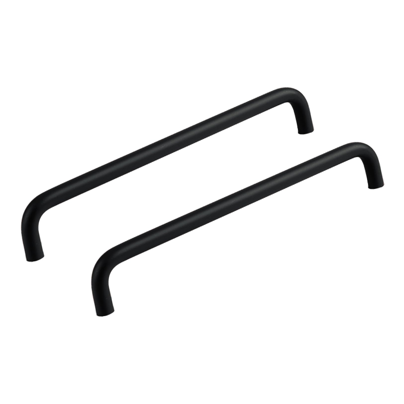 TYYCKJ Furniture Handles Knobs Black Kitchen Cabinet Handles Solid Cupboard Handles Aluminum Alloy Wardrobe Handles Knobs U-Shaped Drawer Pulls 2 Pack (Hole Distance 256mm)