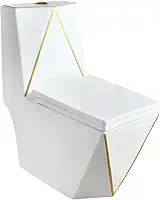 Vaso Sanitário Monobloco Acoplado Completo Diamante Linha Dourado Gowff