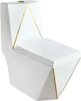 Vaso Sanitário Monobloco Acoplado Completo Diamante Linha Dourado Gowff