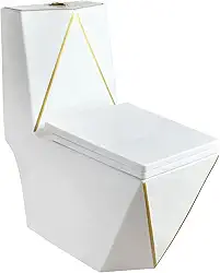 Vaso Sanitário Monobloco Acoplado Completo Diamante Linha Dourado Gowff