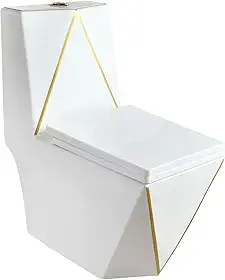 Vaso Sanitário Monobloco Acoplado Completo Diamante Linha Dourado Gowff