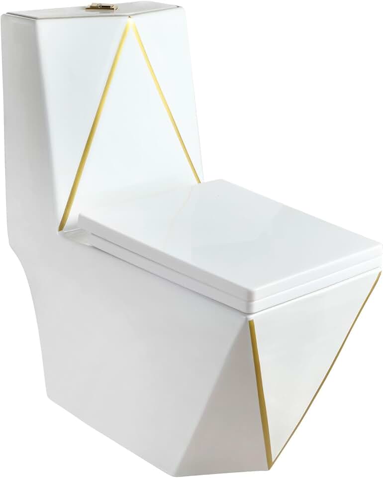 Vaso Sanitário Monobloco Acoplado Completo Diamante Linha Dourado Gowff