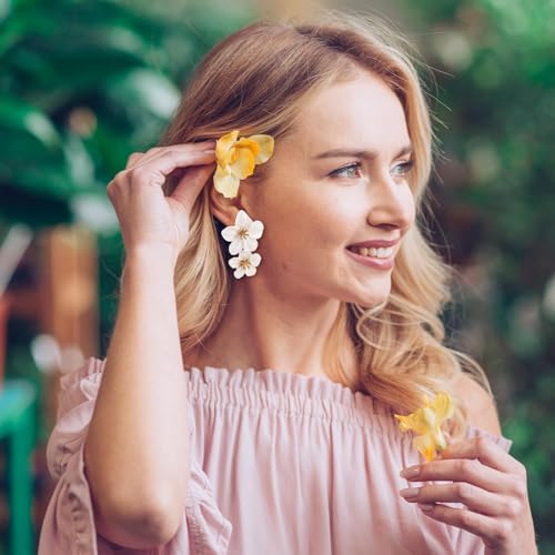 Gold Flower Earrings Necklace Set Floral Statement Earrings for Women Flower Wedding Jewelry Sets for Brides Wedding Guest Dresses for Women 20253