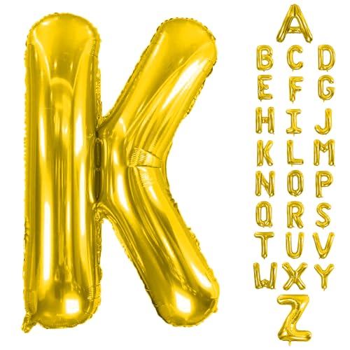 AOAOParty Letter Balloons 40Inch Large Giant big Foil Mylar Gold Balloons K for Birthday Party Decorations