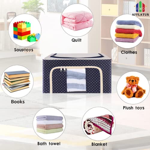Image of AFFLATUS Polyester Storage Bags for Clothes - Large Cloth Box Saree Organisers for Wardrobe - Blanket Storage Bag 24 L