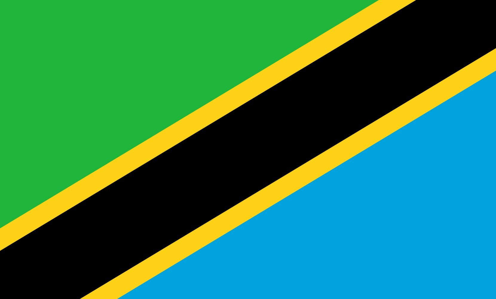 Drapeau Tanzanie grand format 1.35m² pour décoration salon