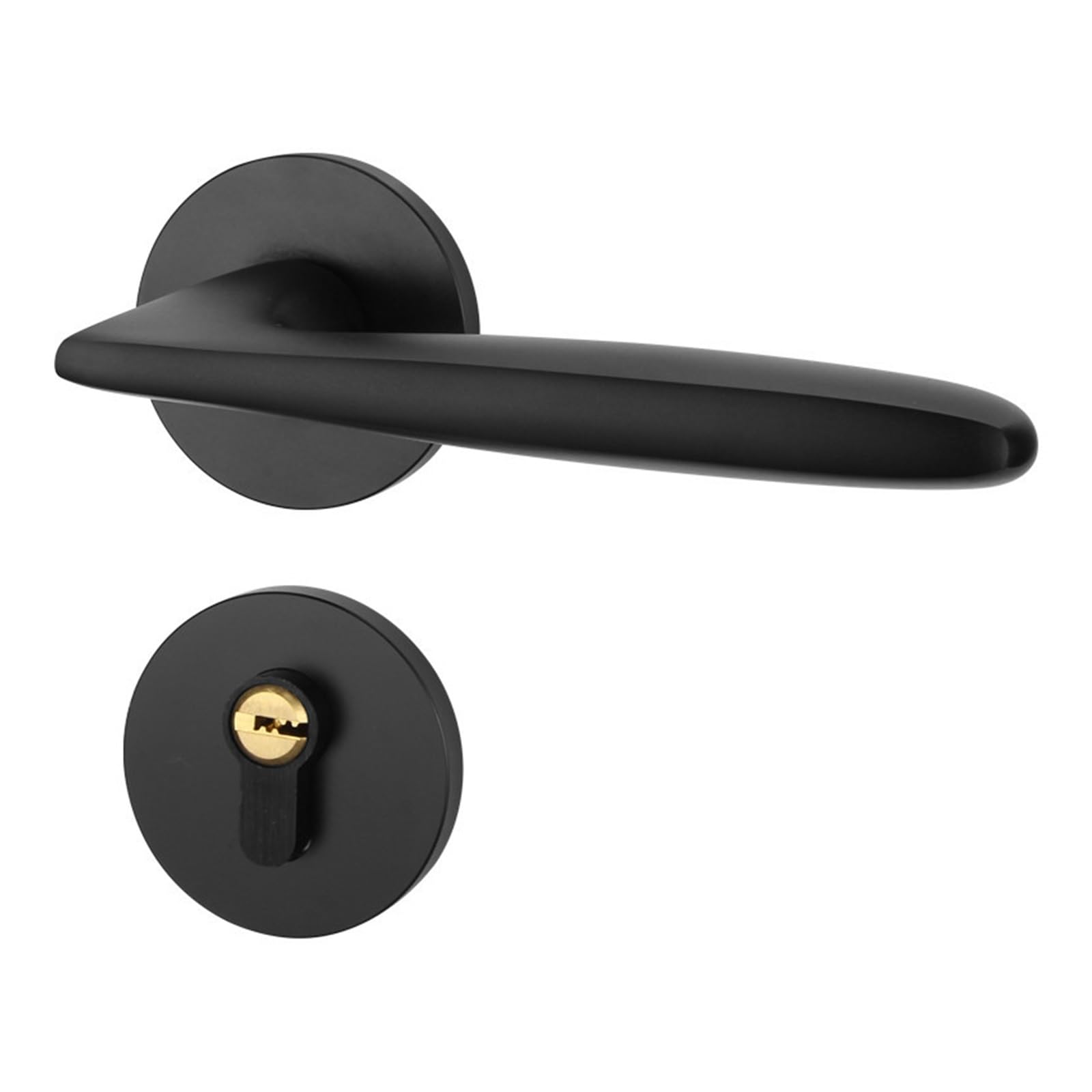 Vlalamno One Color Minimalist Black Space Aluminum Door Lock For Bedroom Silent