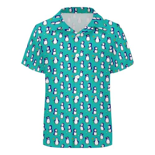 Hicawetp Boys Tiger Hawaiian Shirt Short Sleeve Casual Button Down Shirts Cute Summer Shirts Tops for Kids Teens, 15-16 Years4