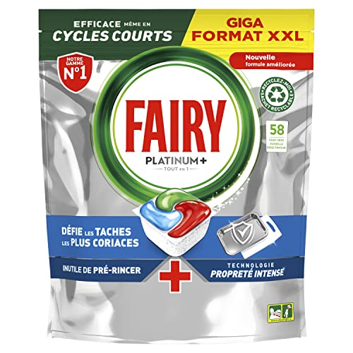 Fairy Platinum Plus tablettes lave-vaisselle anti-calcaire éclat