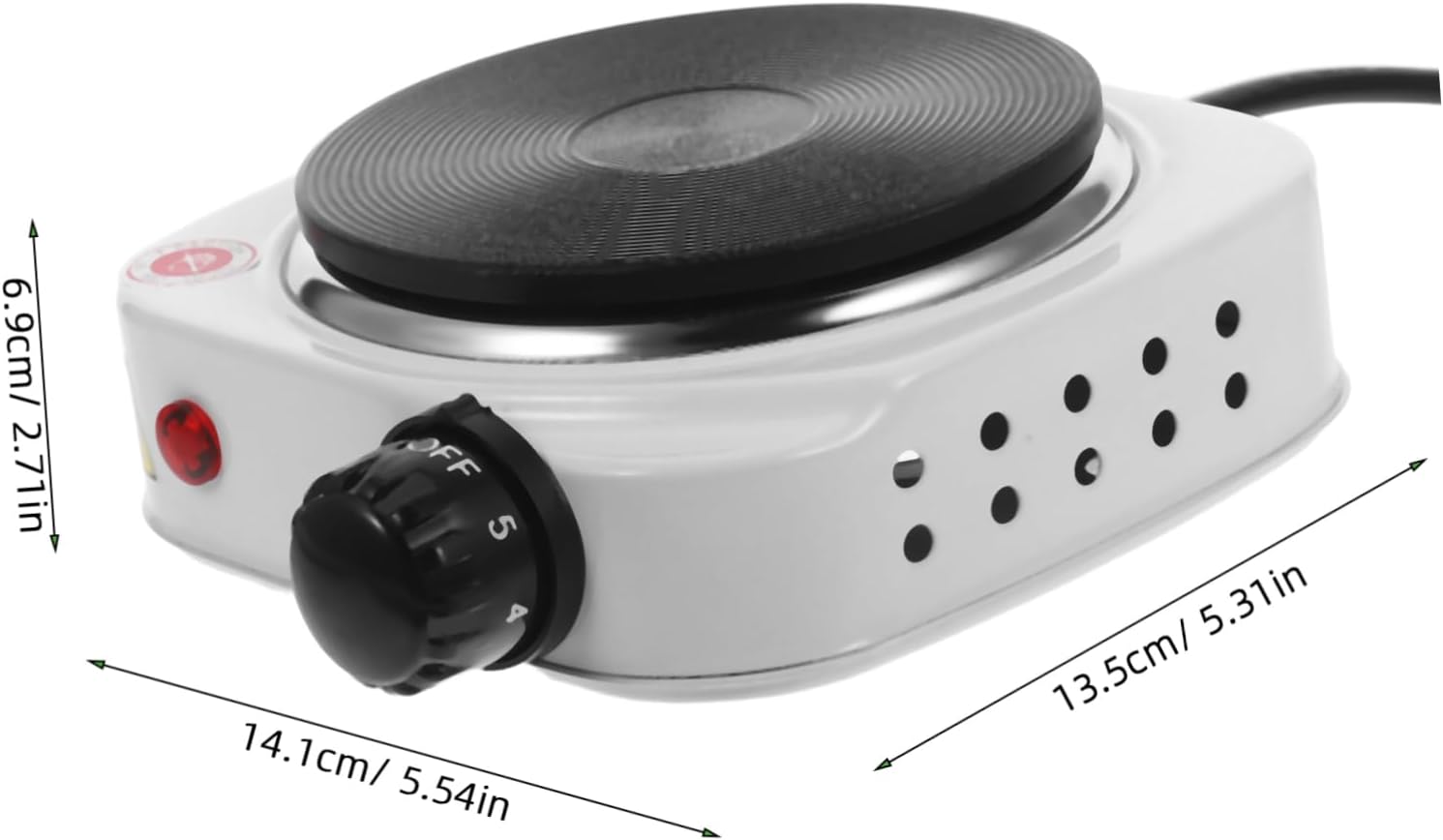 INOOMP 110V Compact Electric Stove with Adjustable Heat Levels Portable Hot Plate for Cooking Mini Burner for Home Office Camping and Rv Use Automatic Power Protection
