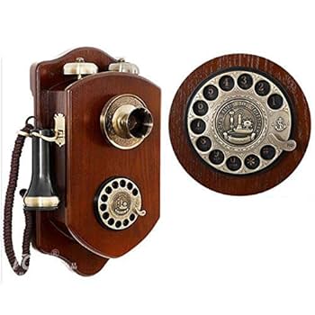 ビンテージ 木製 壁掛け電話 ビンテージ 木製 壁掛け電話