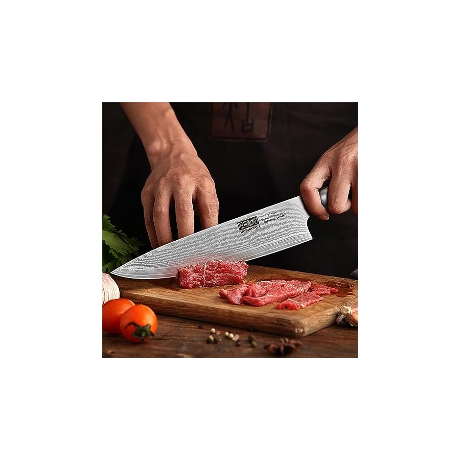 Damascus-Kitchen-Knife-Set-3-Piece-Ultra-Sharp-8-Chef-Knife-7-Santoku-Knife-375-Paring-Knife-Professional-VG-10-Damascus-Super-Steel-Chef-Knife-Set-with-Ergonomic-Handle HOSHANHO Damascus Kitchen Knife Set 3-Piece, Ultra Sharp 8" Chef Knife, 7" Santoku Knife, 3.75" Paring Knife, Professional VG-10 Damascus Super Steel Chef Knife Set with Ergonomic Handle