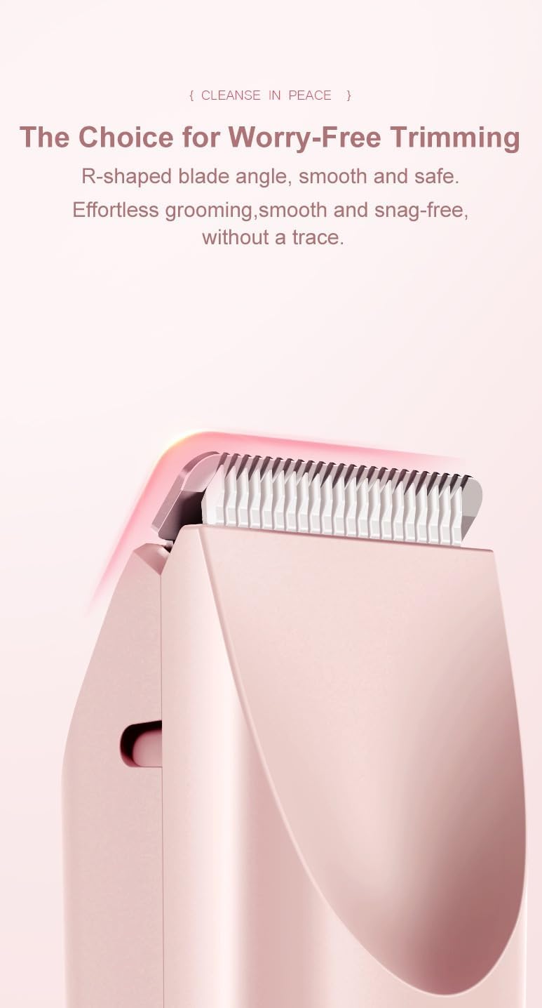 Dual-Head Electric Hair Trimmer for Women - IPX7 Waterproof Body Groomer, USB Rechargeable for Sensitive Areas & Travel, Wet/Dry Use (Bule)