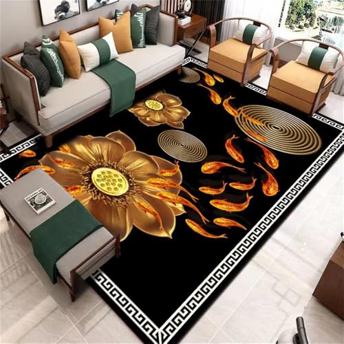 Tapis de balcon et dressing haut de gamme 200x250CM noir et jaune - 2