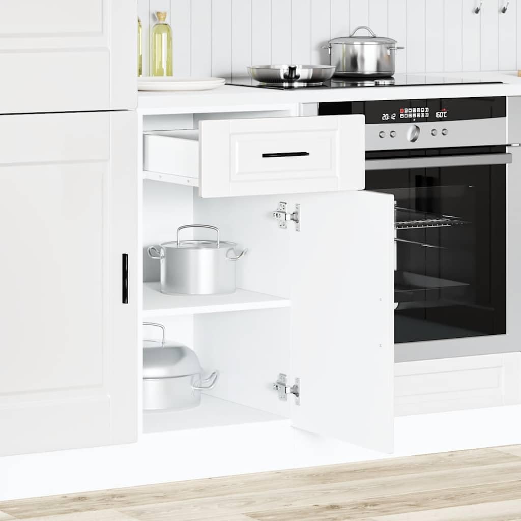vidaXL Küchenunterschrank Porto Weiß Holzwerkstoff, Spülenunterschrank, Schrank Küche, Lagerschrank, Unterschrank für Küche, Küchenzeile